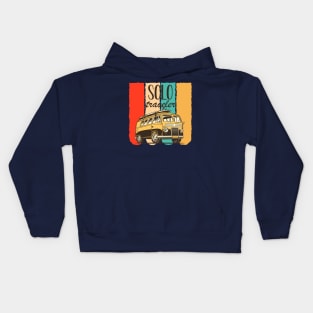 solo traveler van travel retro surf Kids Hoodie